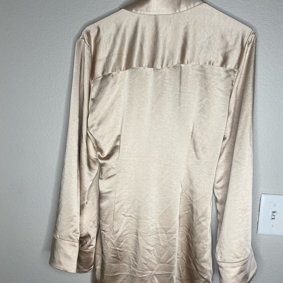 REVOLVE Song of Style Marta Long Sleeve Satin Dress / Champagne / Size Small - Picture 10 of 10